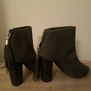 Peep toe booties
